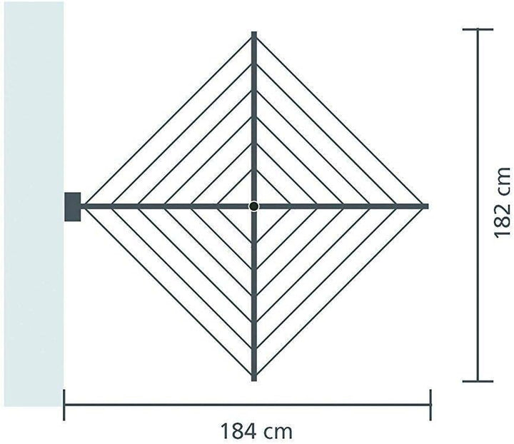 Brabantia - WallFix Wandwäschetrockner - Wäscheständer - UV-beständige Wäscheleine - 24 Meter Wäsche