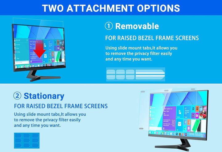 PYS 27 Zoll Blaulichtblockierende Displayschutzfolie für Computermonitor, Unisersal, abnehmbar, 16:9