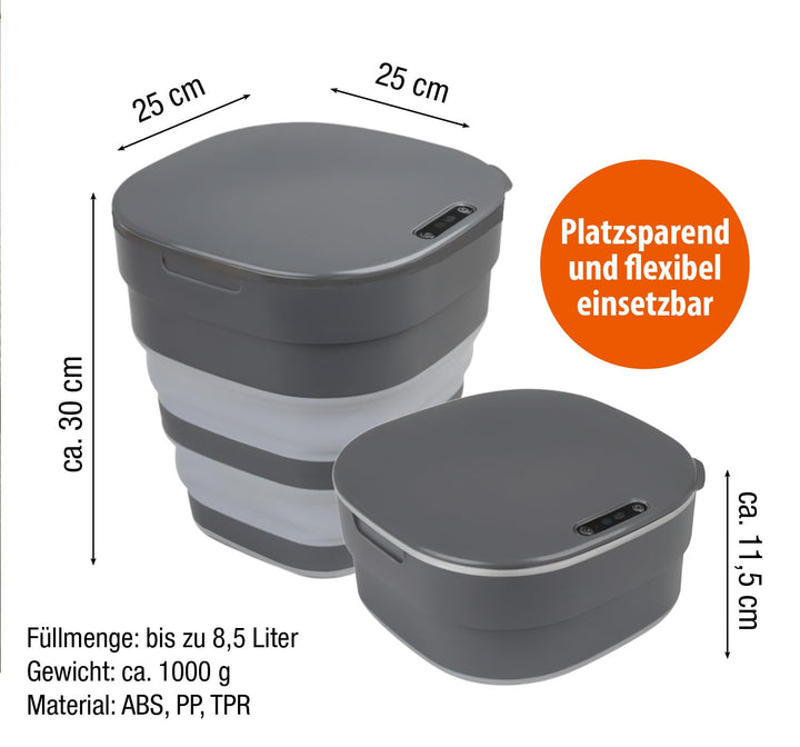 Faltbarer Mülleimer [MIT SENSOR] 8,5L – elektrischer Mülleimer – smart trash can – Bewegungssensor –