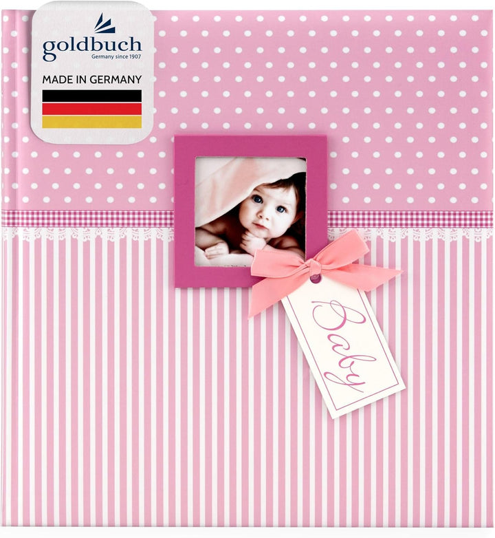 goldbuch 15801 Babyalbum mit Fensterausschnitt, Sweetheart, 30 x 31 cm, Baby Fotoalbum mit 62 weisse