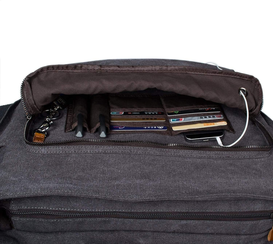 Estarer Umhängetasche 15,6 Zoll Laptoptasche aus Canvas für Schule/Reisen/Business 15-15.6 Zoll (Sch