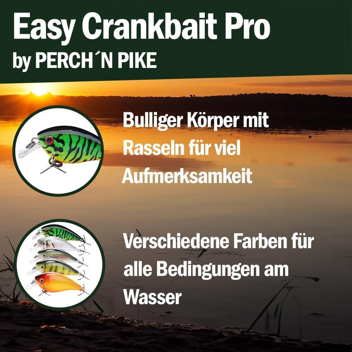 Crankbait Wobbler Set für Hecht, Barsch & Zander, Kunstköder Set für Spinnfischen, 13g I 7,5cm schwe