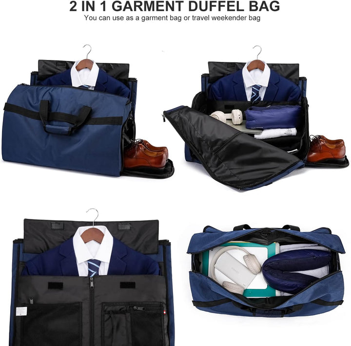 Kleidersack Reisetasche Anzugtasche Herren mit Abnehmbarer Schultergurt & Schuhfach, Faltbare Anzugt