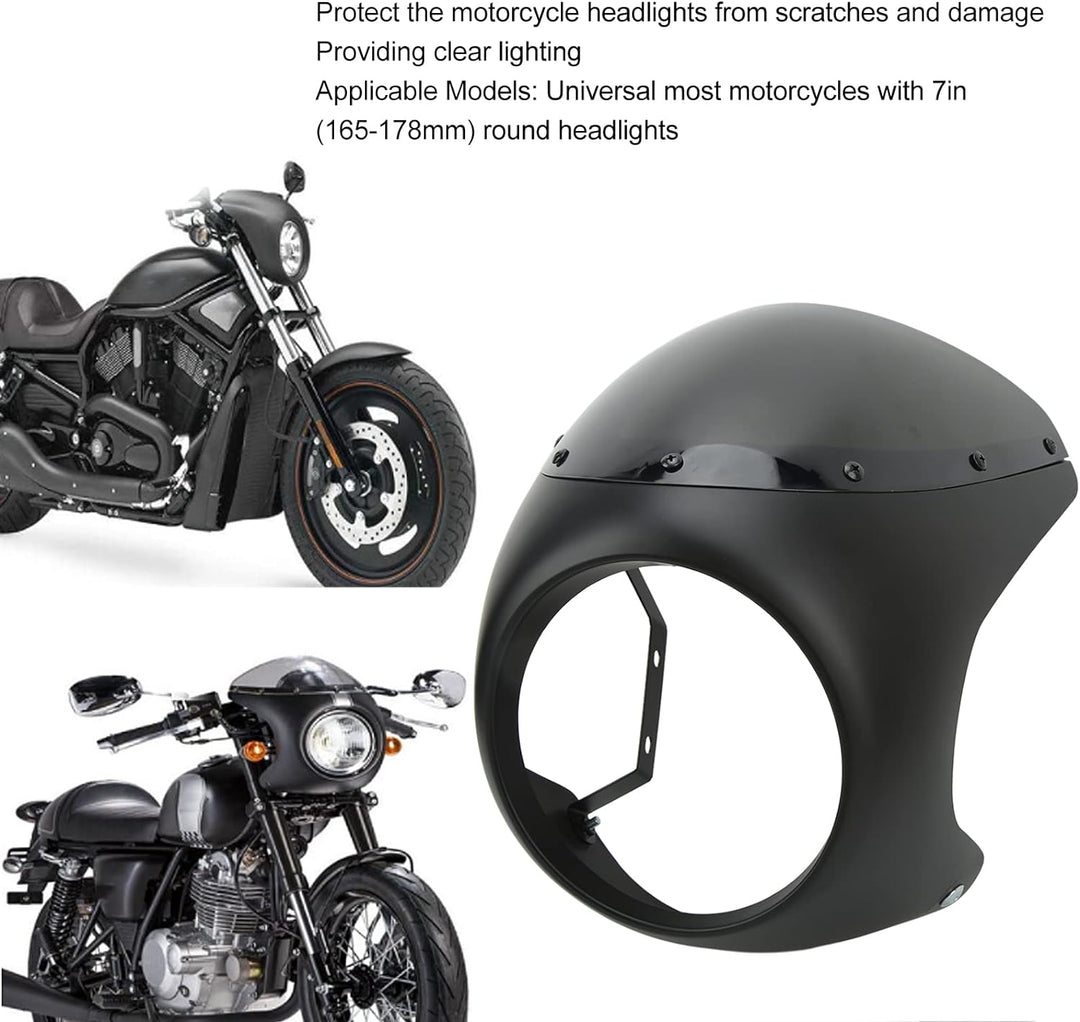 Focket 7 Motorrad-Scheinwerferverkleidung, schützende Windschutzscheibe, universelle Motorrad-Windsc