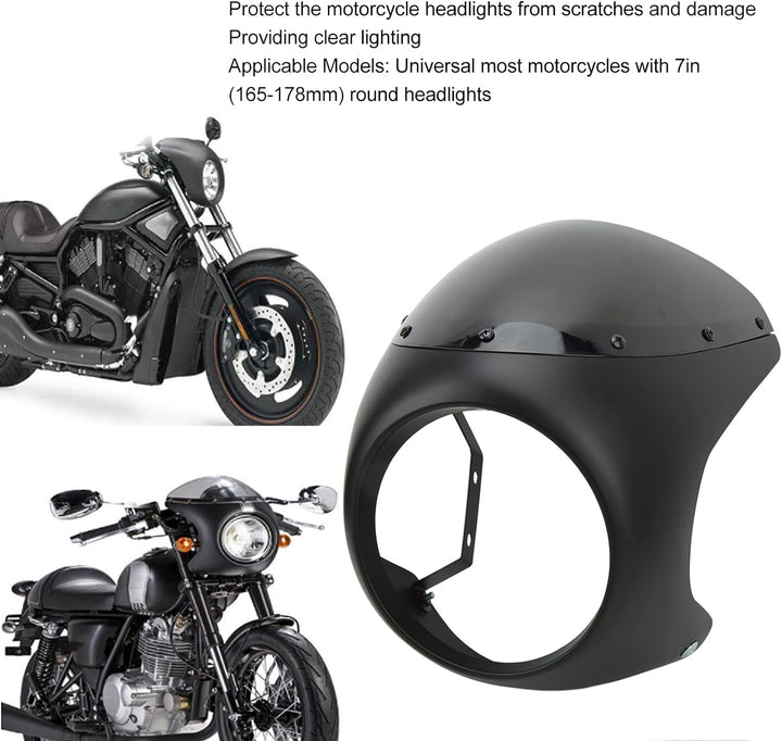Focket 7 Motorrad-Scheinwerferverkleidung, schützende Windschutzscheibe, universelle Motorrad-Windsc