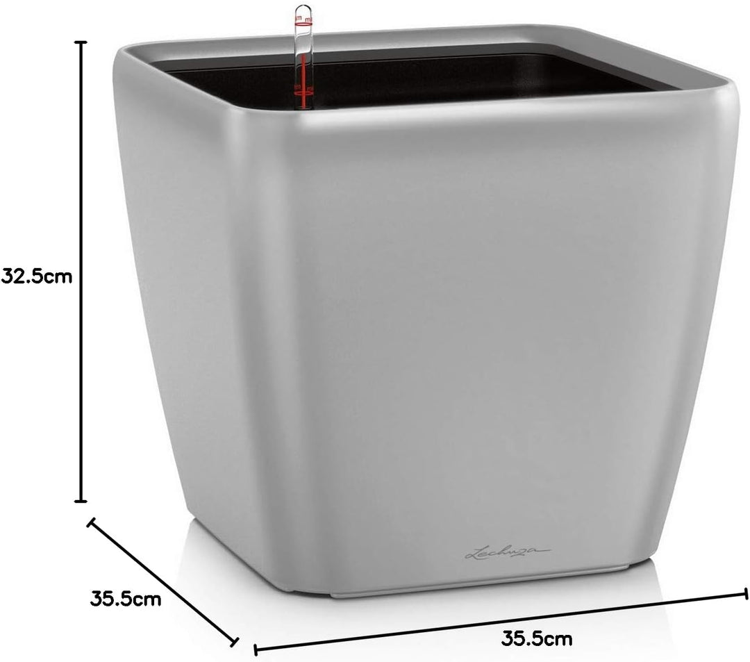 LECHUZA QUADRO Premium LS 35 silber metallic 16168 35.5x35.5x32.5 cm Silber Metallic, 35.5x35.5x32.5