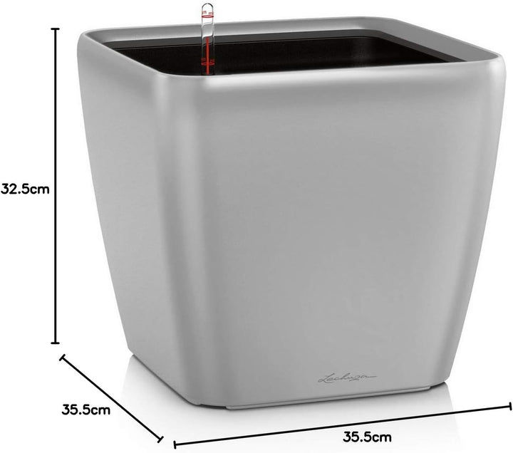 LECHUZA QUADRO Premium LS 35 silber metallic 16168 35.5x35.5x32.5 cm Silber Metallic, 35.5x35.5x32.5