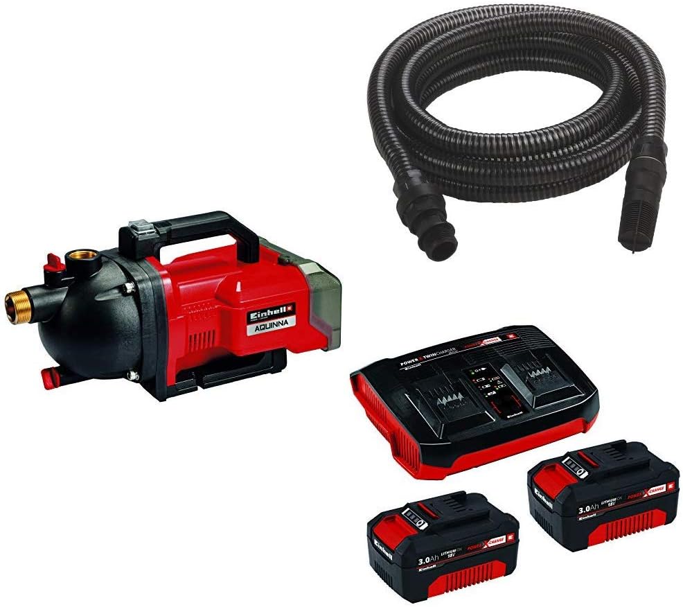 Einhell Akku-Gartenpumpe AQUINNA 36/30 Power X-Change (2 x 18V, 2-Stufen ECO-Schalter, Wassereinfüll