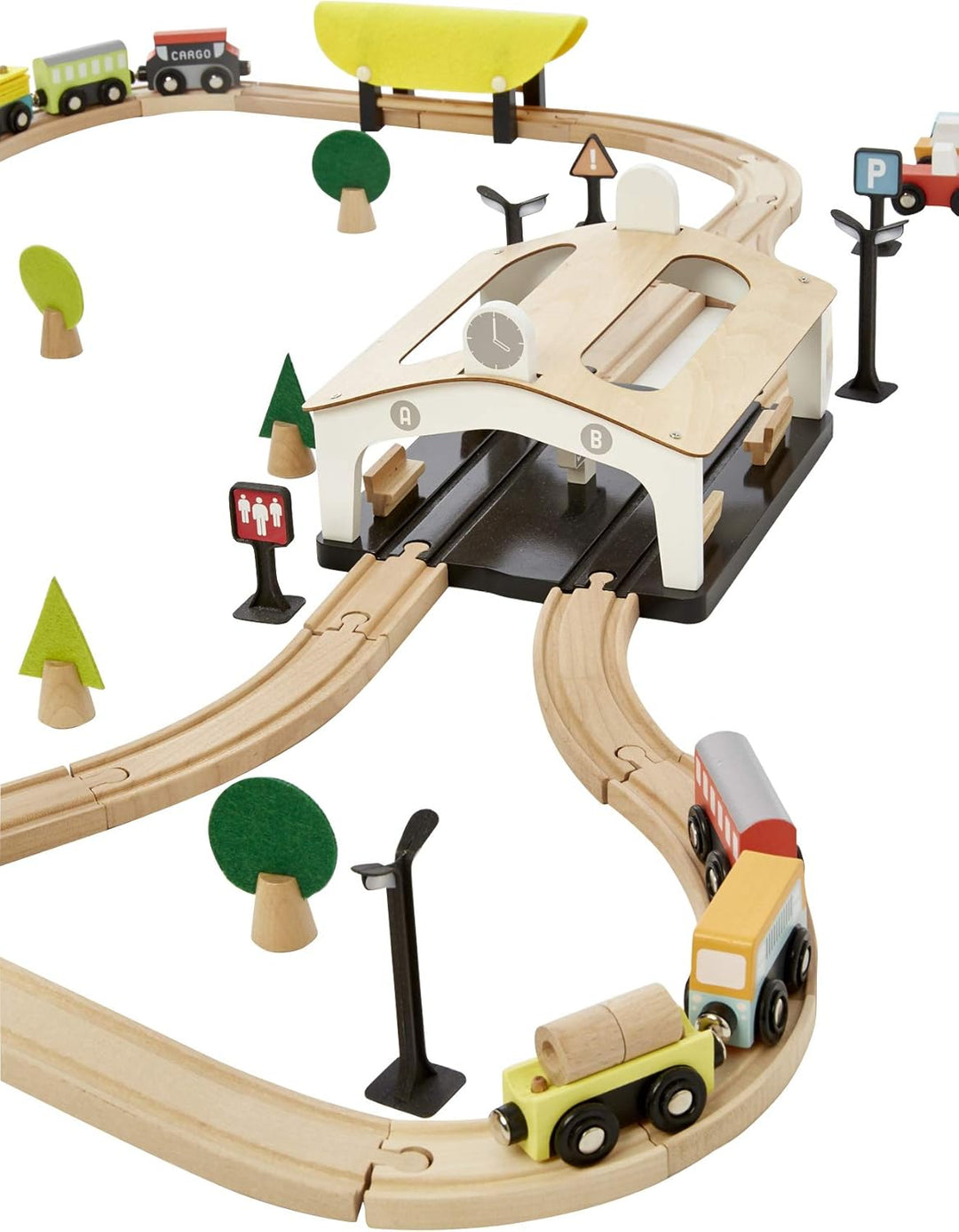 Vertbaudet Kinder Holzeisenbahn, 66 Teile Mehrfarbig ONE Size