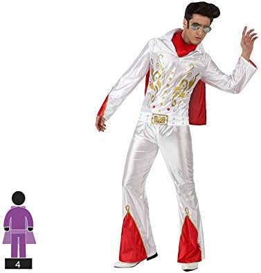 ATOSA 11807 - Elvis Kostüm, Grösse M-L, weiss/rot M-L Weiss/Rot, M-L Weiss/Rot