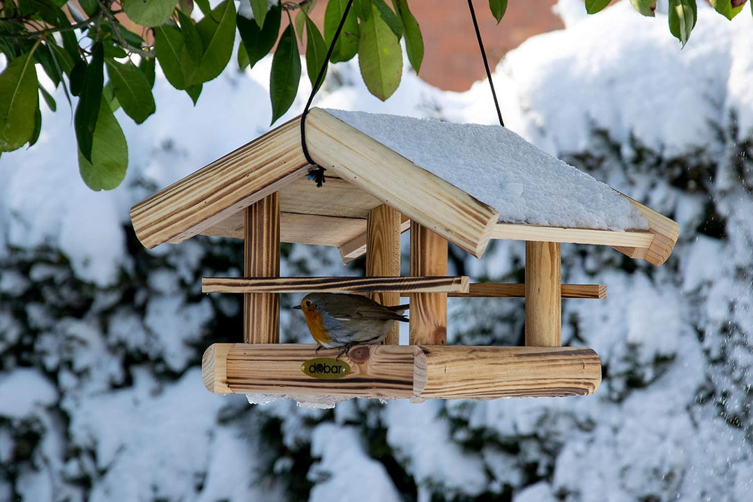 dobar® Green Label 18010FSCe Vogelfutterhaus Quemado hängend - Futterhaus aus Massiv-Holz - Futterst