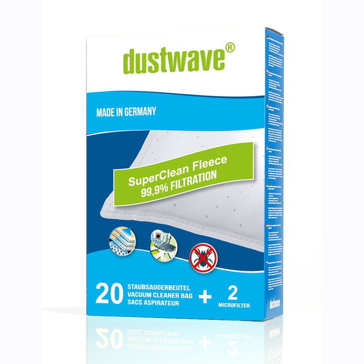 Megapack - 20 Staubsaugerbeutel passend für Alaska - VC 1400 / VC1400 Bodenstaubsauger - dustwave® P