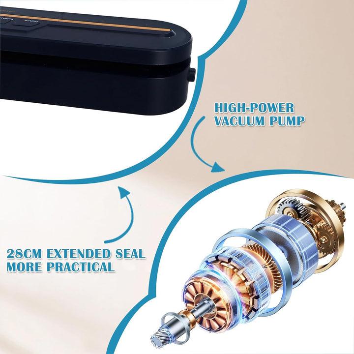 Vakuumiergerät, Automatischer Vakuumierer mit 10 Vakuumbeuteln Folienschweissgerät für die Konservie