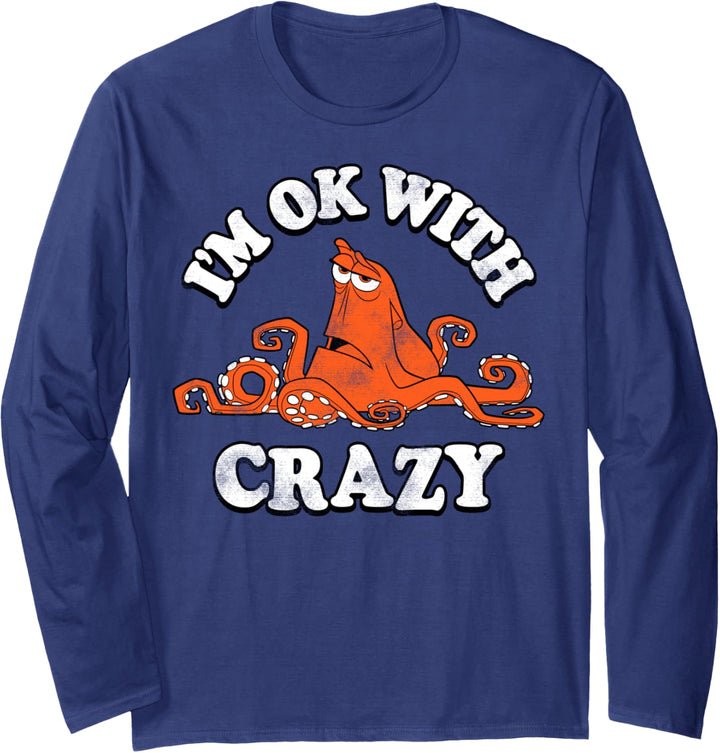 Disney Pixar Finding Dory Hank Okay With Crazy Text Langarmshirt