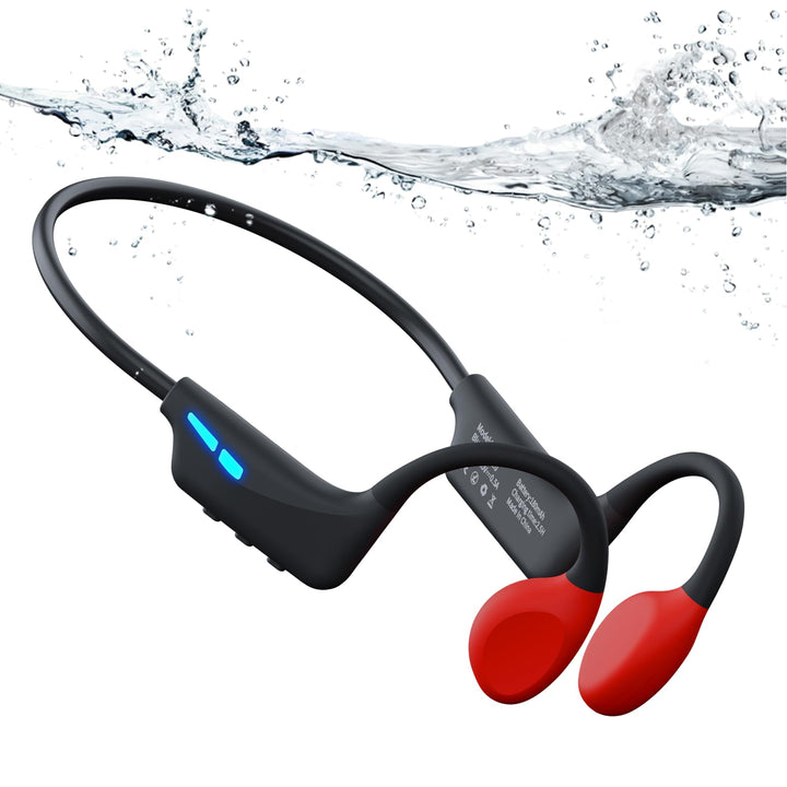 MONODEAL Knochenschall Kopfhörer Schwimmen Bluetooth 6.0 IP68 Unterwasser 32G MP3 Open-Ear Bone Cond