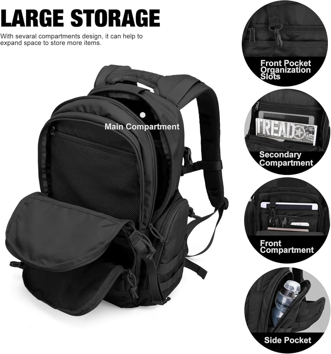 Mardingtop 25L/40L Taktischer Rucksack Herren Wanderrucksack mit MOLLE-System Militär Rucksack mit Y