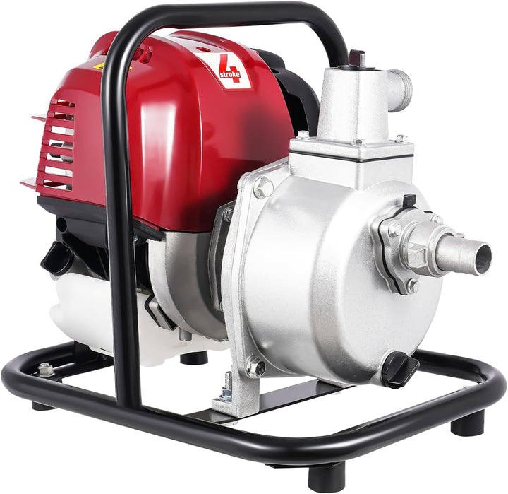 Benzin Wasserpumpe Luftgekühlter Einzylinder 4 Takt Benzinmotor 1” Anschluss Gartenpumpe Frischwasse