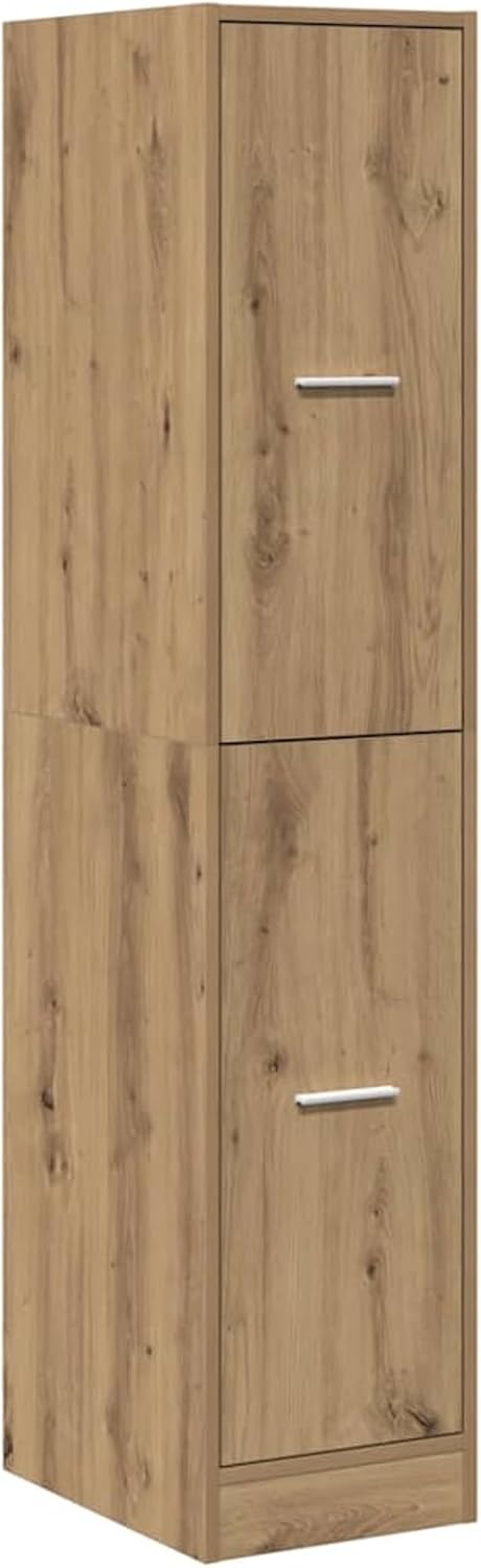 Homgoday Apothekerschrank Artisian Eiche Holzwerkstoff 4 Schubladen 30x41x144,5 cm - Dekorativ & Pra