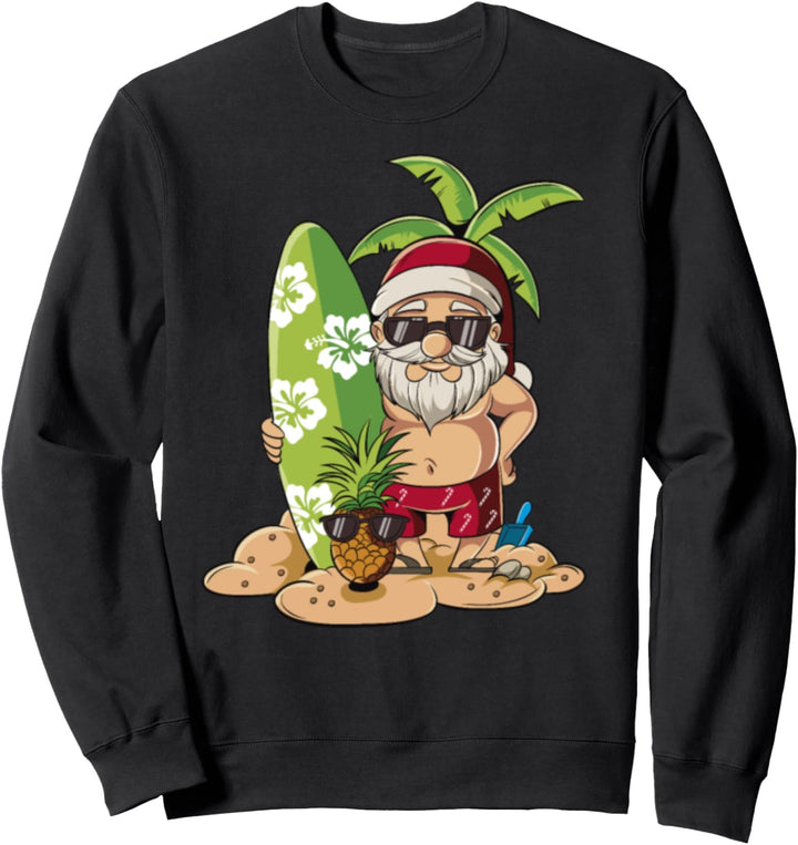 Weihnachtsmann Comic Weihnachten Am Strand Sweatshirt