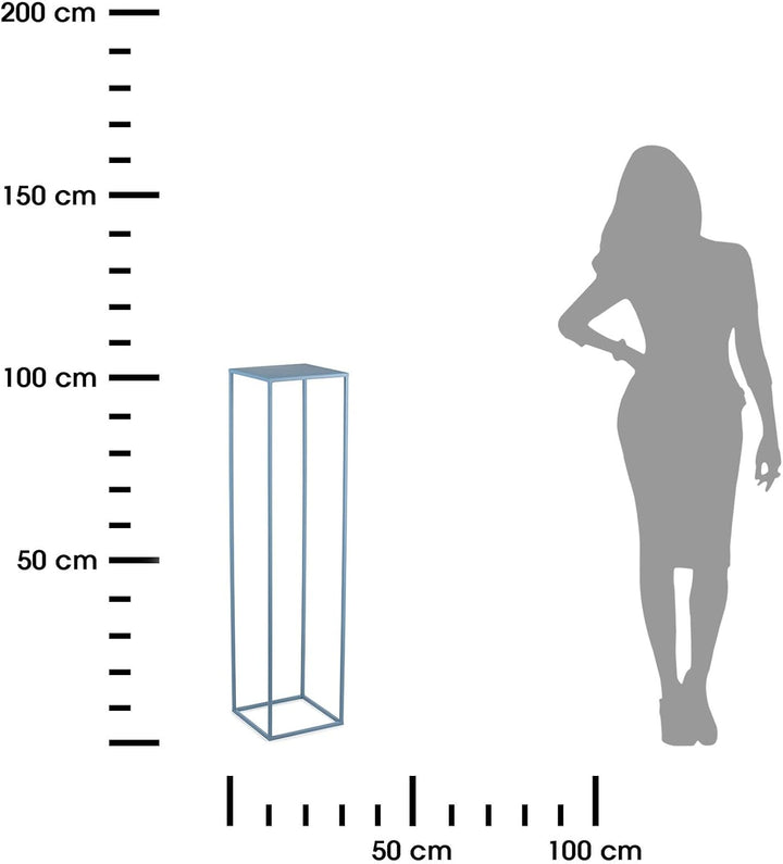 HowHomely Blumenständer Metall Blau 100 cm Hoch - Solider und Robuster Blumenhocker Metall - Pflanze