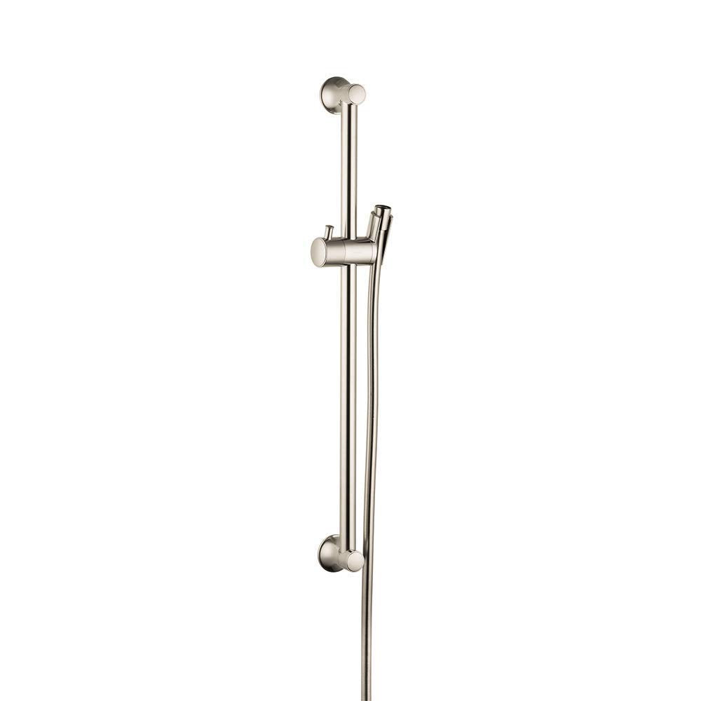 hansgrohe Unica'Classic Duschstange 0,65m, Brushed Nickel Brauseschlauch 1,60m Brushed Nickel, Braus