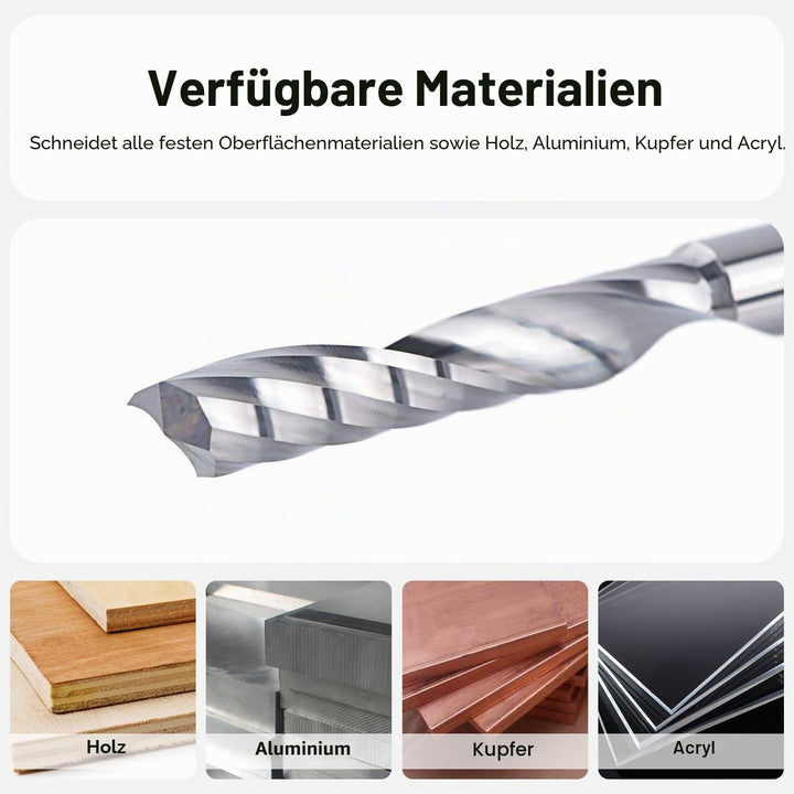 SpeTool Alu Fräser 6mm Schaft Fräser Aluminium Einschneider Fräser 32mm Schnittlänge VHM Fräser Scha
