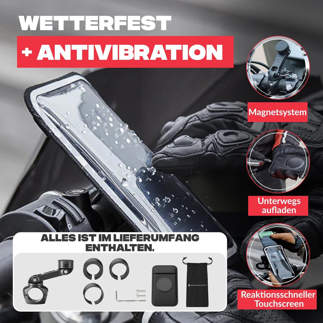 Shapeheart französische Innovation, magnetische Motorrad-Telefonhalterung Pro mit Gelenkarm und abne