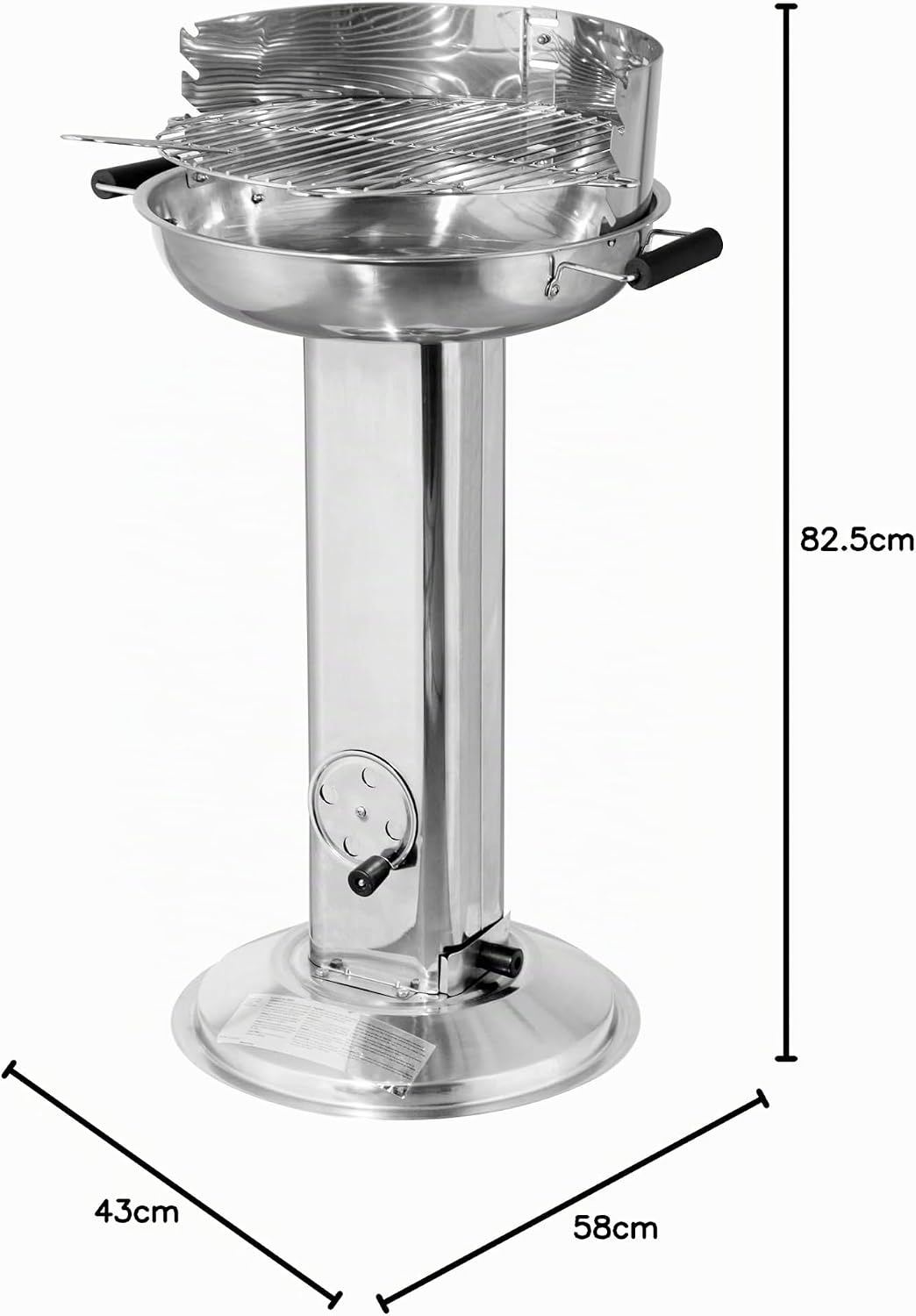 tepro Holzkohlegrill Edelstahl-Säulengrill Hartford, Grillfläche: ca. 39 cm Ø silber, Hartford