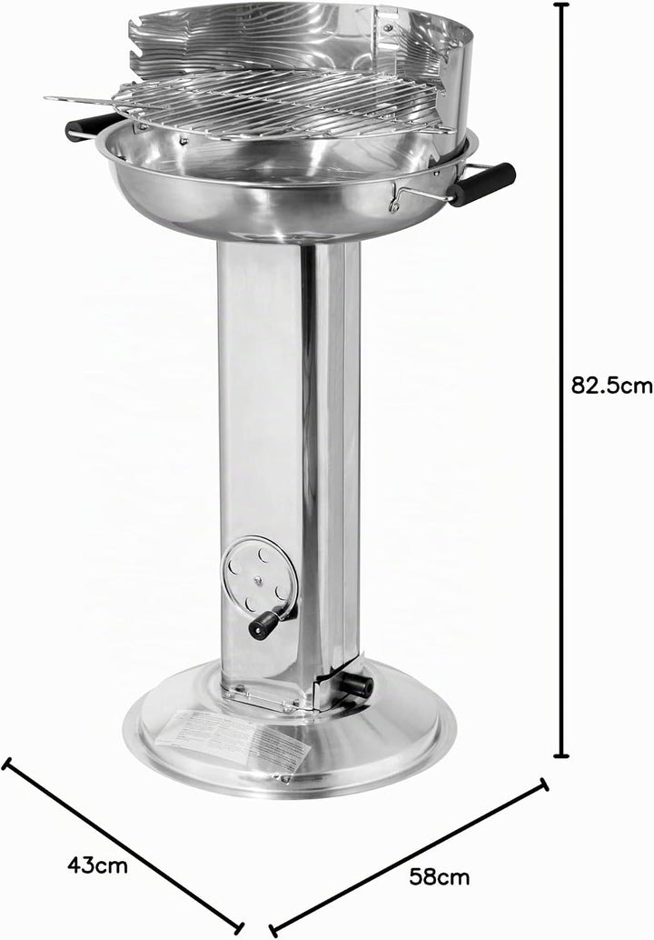 tepro Holzkohlegrill Edelstahl-Säulengrill Hartford, Grillfläche: ca. 39 cm Ø silber, Hartford