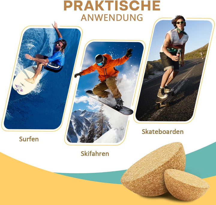 Kork Halbkugel Balance Board Zubehör aus Kork Balance Trainer für Yoga Pilates Koordinationstraining