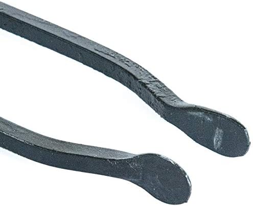 CRUCCOLINI Kaminzange 60 cm aus Schmiedeeisen, Schwarz, ROBUST, Feuernutzung, Abgeflacht, beschränkt