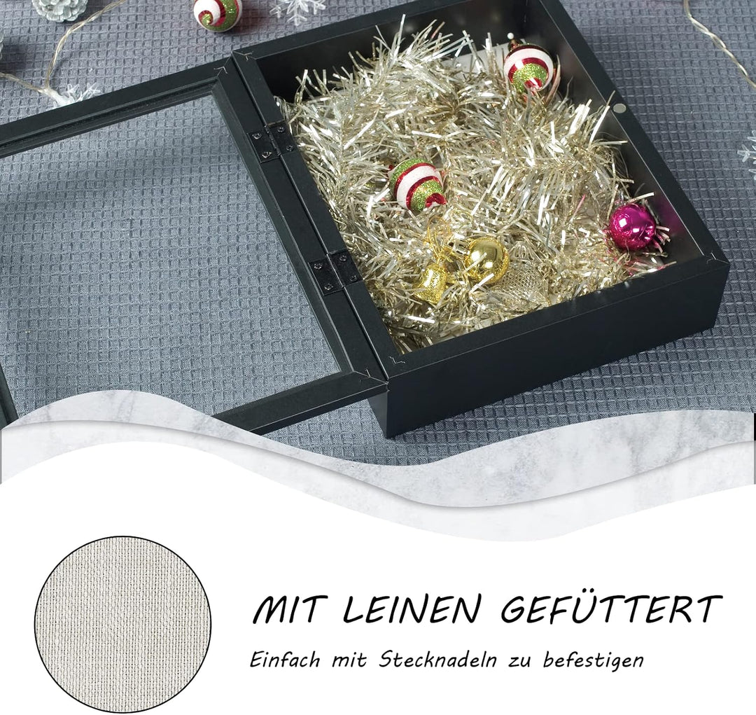 Muzilife 3D Holz Bilderrahmen mit Öffnung zum Befüllen 20x25cm Objektrahmen mit Stecknadeln und Dübe