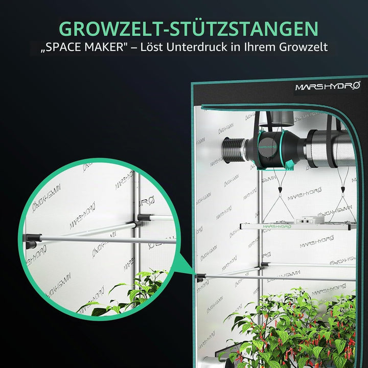 MARS HYDRO Grow Tent Durable Side Support Pole,Sturdy Metal Replaceable Bracket Accessories,High CFM