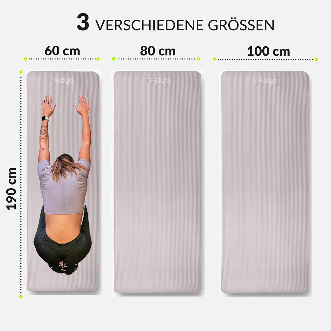 Fizyo Rutschfeste Yogamatte aus NBR-Schaum 190×100×1,5 cm – Extra Grosse Fitness- und Gymnastikmatte