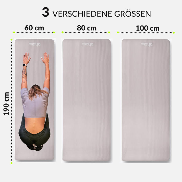 Fizyo Rutschfeste Yogamatte aus NBR-Schaum 190×100×1,5 cm – Extra Grosse Fitness- und Gymnastikmatte