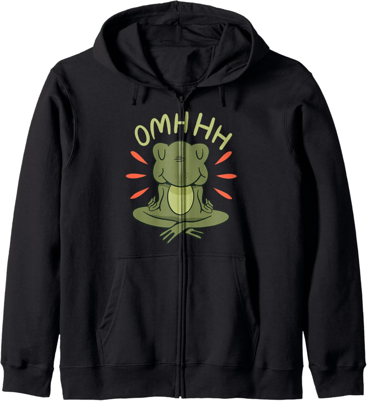 Omhhh Meditation Frosch Cartoon Tier Amphibie Yoga Tiere Kapuzenjacke