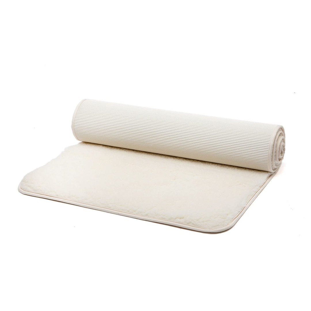 bodhi Schurwoll-Yogamatte Natur | Premium Schurwollmatte (umsäumt) | Extra Dicke & Weiche Schurwolle