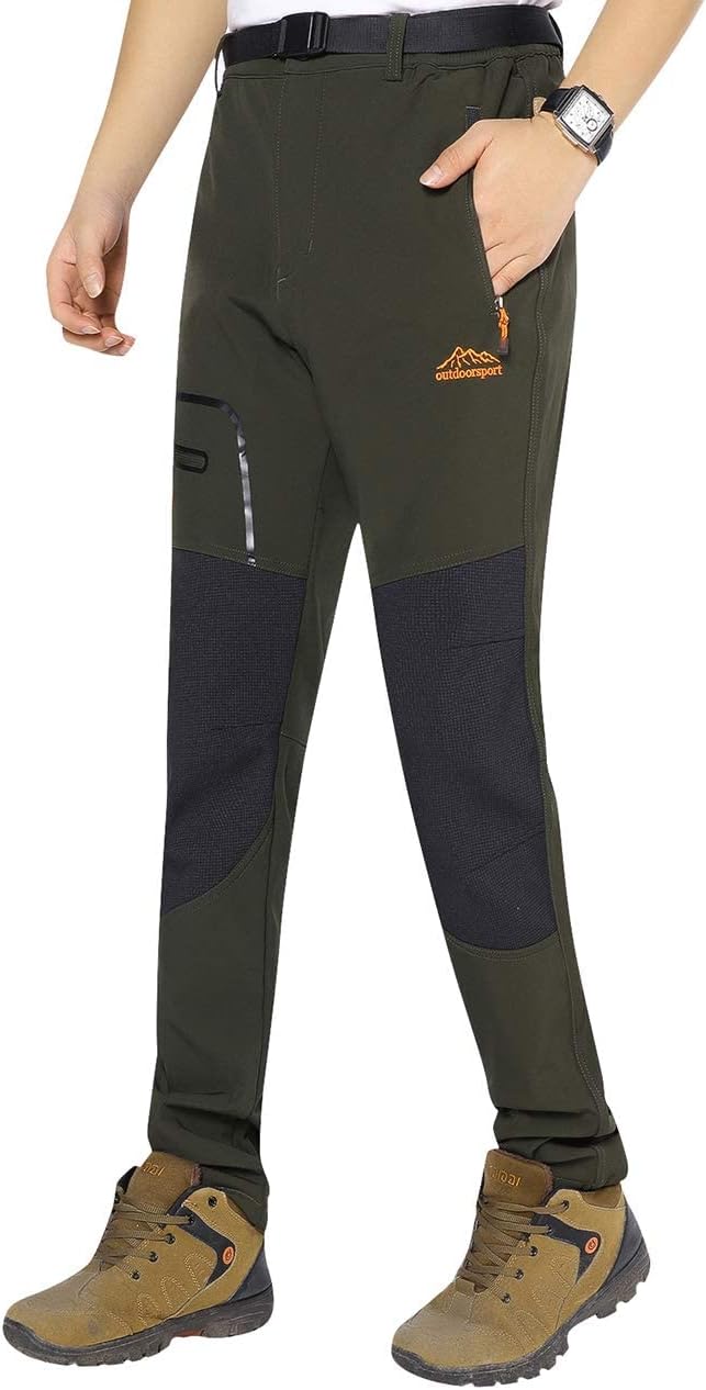 BenBoy Herren Wanderhose Wasserdicht Softshellhose Outdoorhose Winddicht Warm Gefüttert Skihose Snow