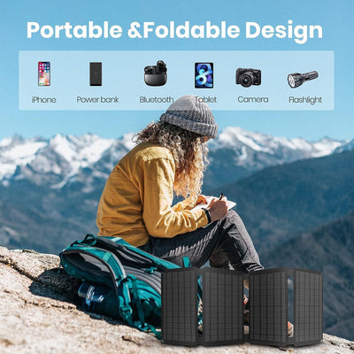 FlexSolar 30 W tragbares Solar-Ladegerät (19,8 V/1,6 A max), wasserdicht, IP67 faltbares Solarpanel