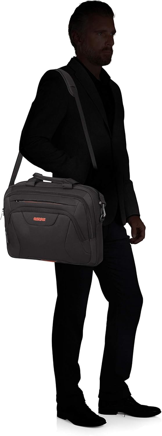 American Tourister at Work Aktentasche, 42 cm, 15 Liter, Black/Orange Schwarz (Black/Orange) M (15.6