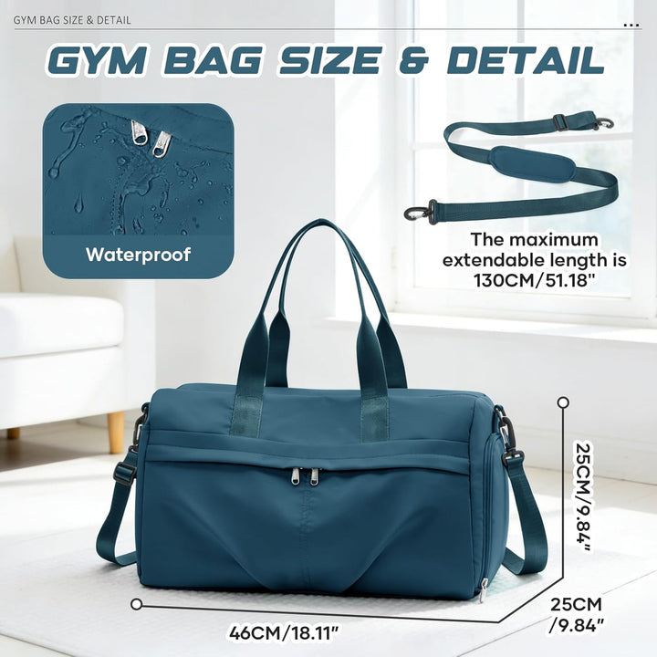 Sport Duffel Bag Damen Herren Sporttasche mit Schuhfach & Nassfach Reisetasche Handgepäck Tasche Spo