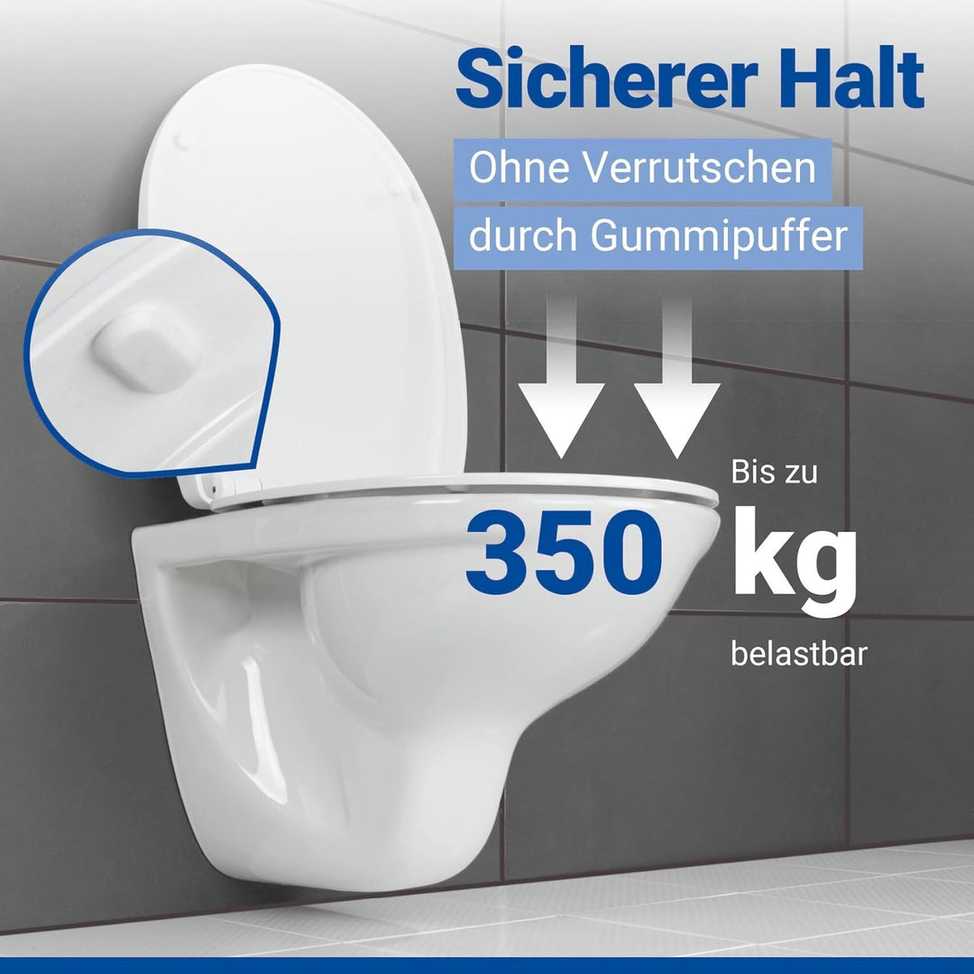 WENKO Toilettendeckel mit Absenkautomatik und Strand-Motiv, hohe Belastbarkeit bis 350 kg, ovaler WC