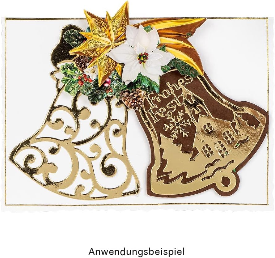 Ideen mit Herz Stanzschablonen | Glocken | Verschiedene Designs in verschiedenen Grössen | 21 Stück