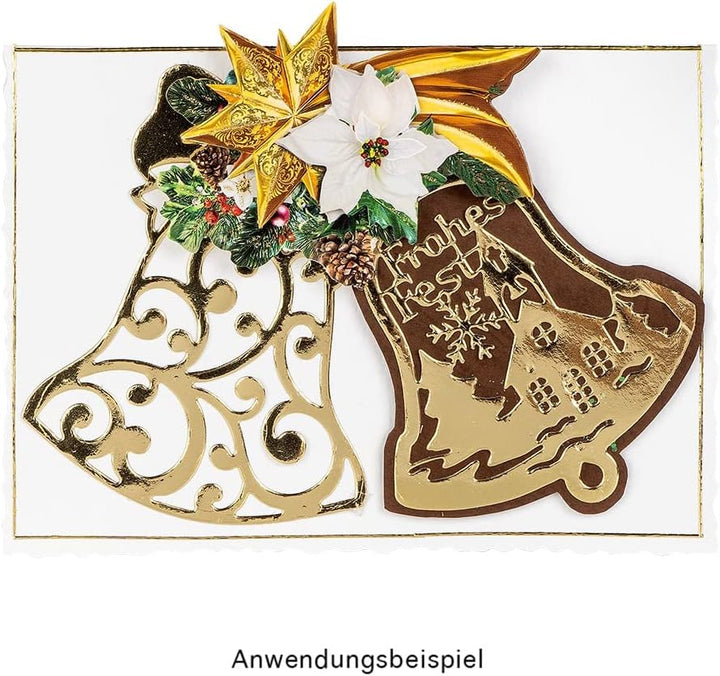 Ideen mit Herz Stanzschablonen | Glocken | Verschiedene Designs in verschiedenen Grössen | 21 Stück