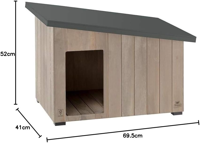 Ferplast 87027200 Outdoor-Zwinger, Hundehütte ARGO 60 aus FSC-Holz mit ungiftiger Farbe, beständig g