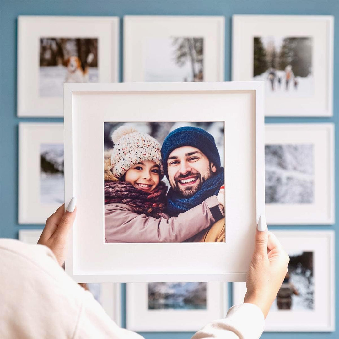 PHOTOLINI Passepartout 40x40 aussen für 30x30 innen, säurefrei 1,5 mm Passepartout Karton Creme-Weis