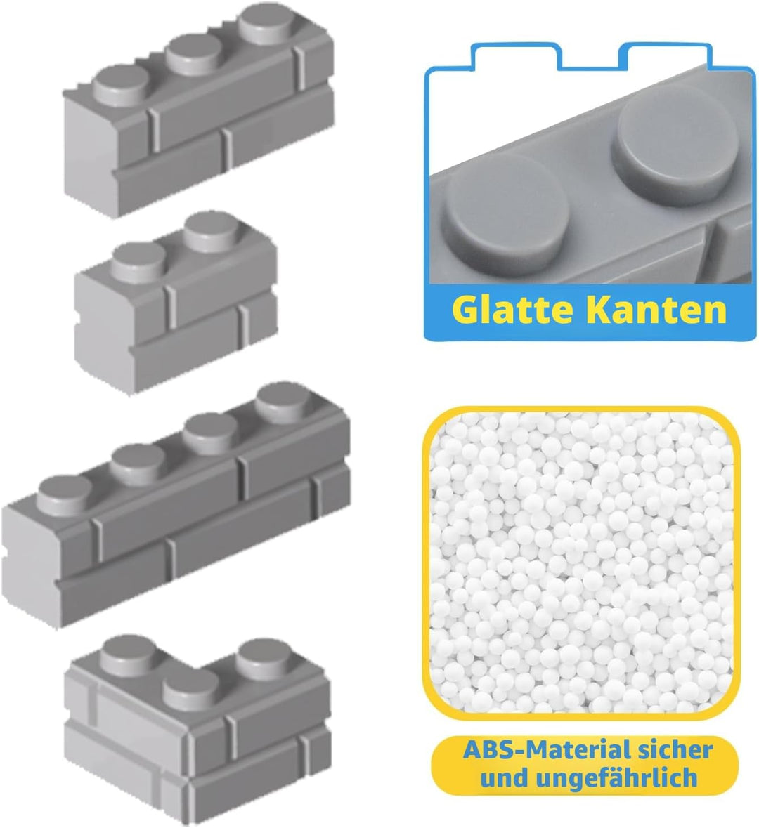 Cabeeskii 337 Stück Bausteine, Masonry Profile Bricks, Enthält Steine Fenster Türen Zäune Sets zubeh