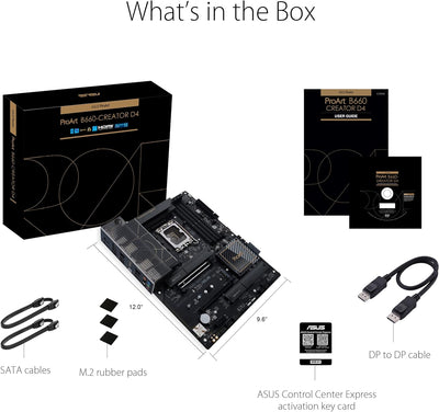 ASUS ProArt B660-CREATOR D4 Mainboard Sockel Intel LGA 1700 (Intel B660, ATX, DDR4 Speicher, PCIe 5.