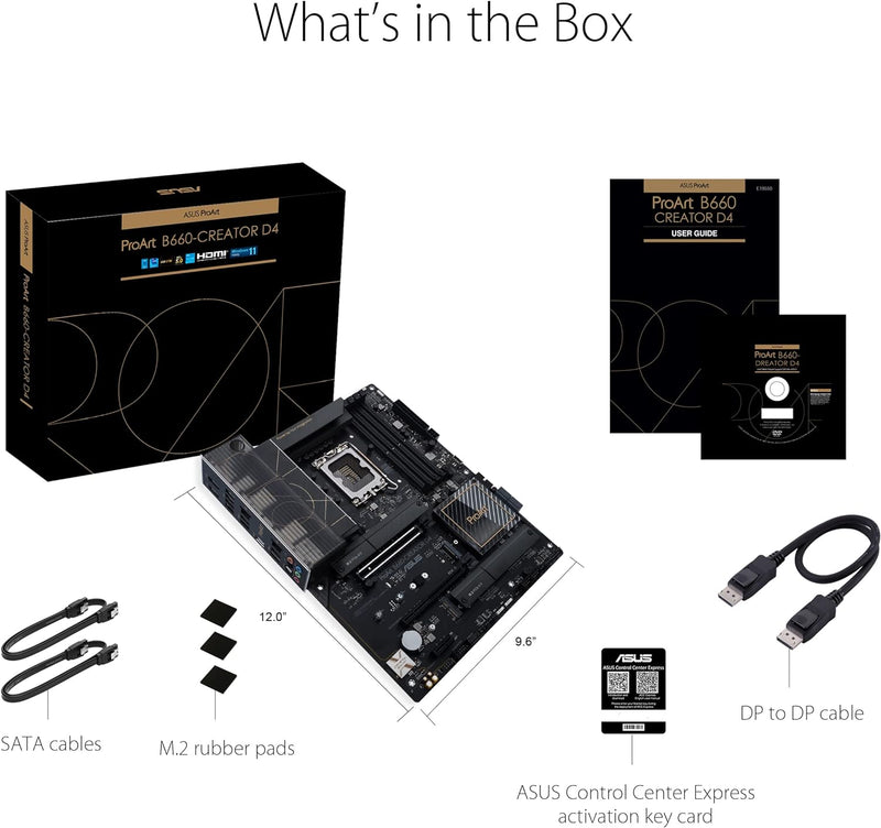 ASUS ProArt B660-CREATOR D4 Mainboard Sockel Intel LGA 1700 (Intel B660, ATX, DDR4 Speicher, PCIe 5.