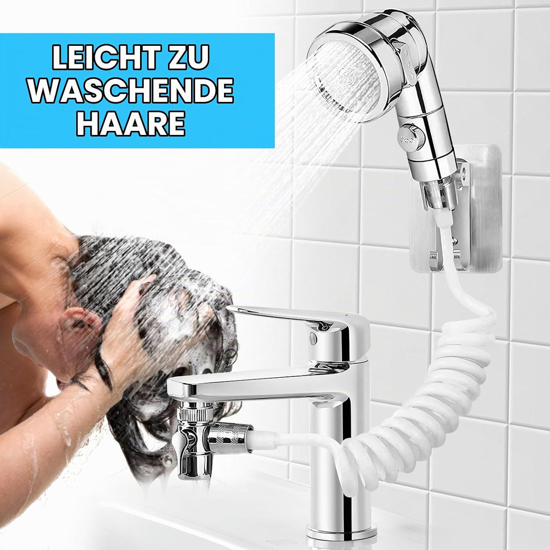 Handbrause für Waschbecken, Encuryna Waschbeckenbrause mit Schlauch, 1.5M Handbrause Duschkopf Set M